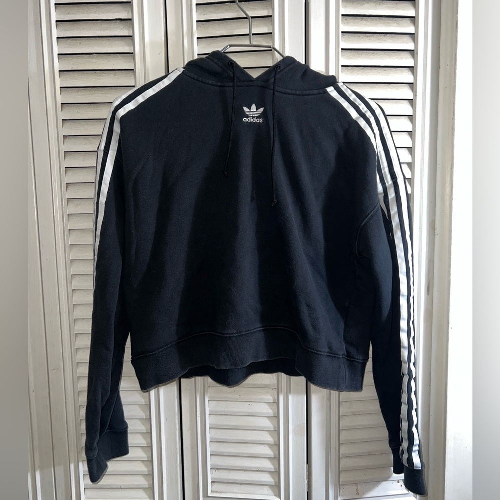 Black Women's Cropped Adidas Hoodie